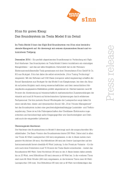 Press release - S1nn GmbH & Co. KG