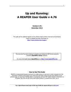 Up and Running: A REAPER User Guide v 4.76