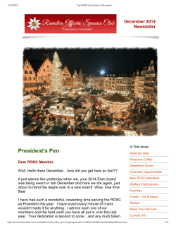 December Newsletter - Ramstein Officers' Spouses Club