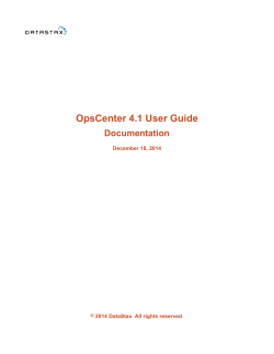 OpsCenter 4.1 User Guide Documentation