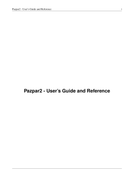 Pazpar2 - User's Guide and Reference