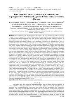 Total Phenolic Content, Antioxidant, Cytotoxicity and