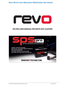 Revo SPS Pro User Manual for White/Colour Dot Clusters SPS PRO