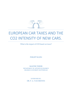 European Car Taxes and the CO2 Intensity of New Cars.