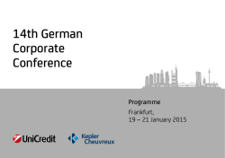 Programme - German Corporate Conference