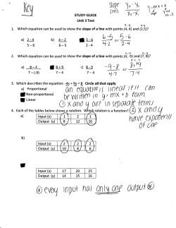 Answer Key to Study Guide (Test 3)