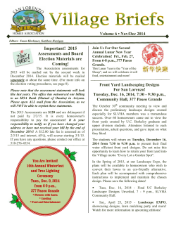 Nov/Dec Newsletter - San Lorenzo Village Homes Association