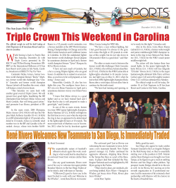 Triple Crown This Weekend in Carolina René Rivera Welcomes
