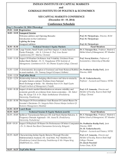 Conference Schedule - Indian Institute of Capital Markets