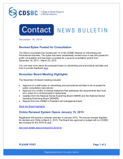 Contact News Bulletin: December 18, 2014
