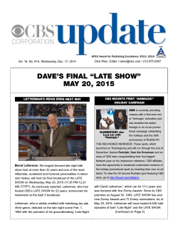 DAVE'S FINAL “LATE SHOW” MAY 20, 2015
