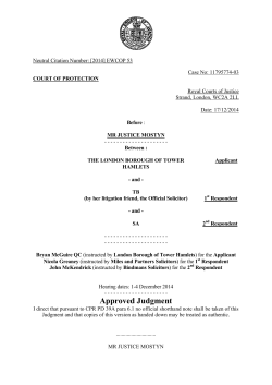 The London Borough Of Tower Hamlets -v- TB & SA