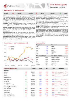Stock Market Update - MCB Capital Markets