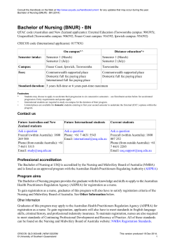 Bachelor of Nursing (BNUR) - BN - University of Southern Queensland