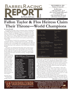 December 16, 2014 - Barrel Racing Report