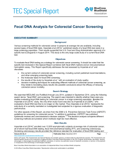 Fecal DNA Analysis for Colorectal Cancer Screening