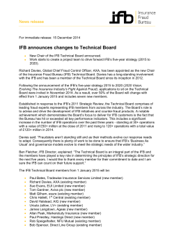 IFB Announces Changes to Technical Board