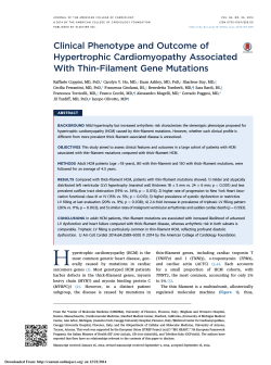 Clinical Phenotype and Outcome of Hypertrophic Cardiomyopathy