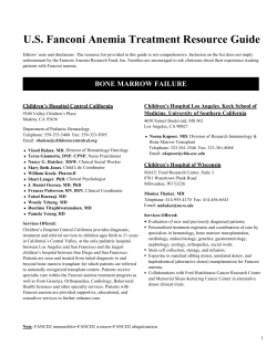 US Treatment Resources - Fanconi Anemia Research Fund