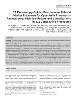 CT Fluoroscopy–Guided Percutaneous Fiducial Marker Placement