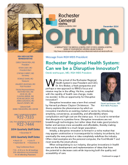 This Month's Forum - Rochester General Health System