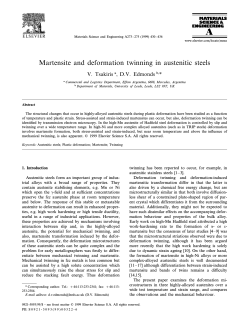 Martensite and deformation twinning in austenitic steels