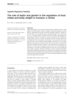 The role of leptin and ghrelin in the regulation of