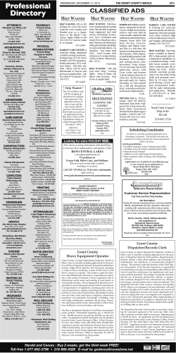 classified ads - Grant County Herald
