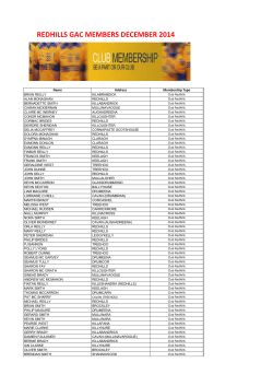 REDHILLS GAC MEMBERS DECEMBER 2014