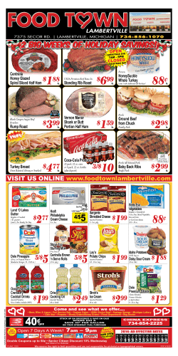 Weekly Sales Ad - Food Town Lambertville