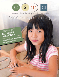 Fall Catalog - Community School of Music and Arts