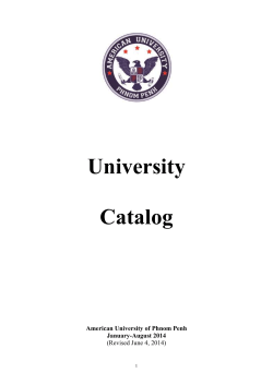 AUPP Catalog  - American University of Phnom Penh