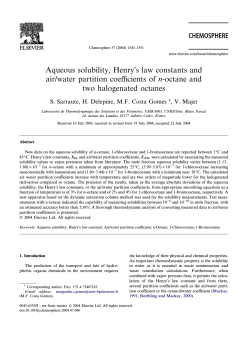 Aqueous solubility, HenryХs law constants and air
