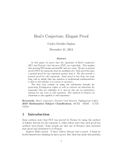 Beal's Conjecture, Elegant Proof