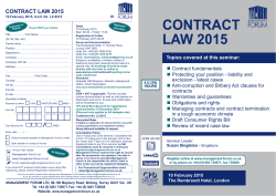 CONTRACT LAW 2015 - Management Forum Ltd