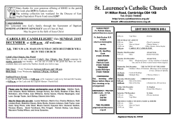 Weekly Newsletter - St. Laurence's Roman Catholic Church