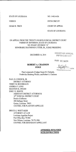 ROBERT A. CHAISSON - Fifth Circuit Court of Appeal