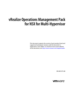 vRealize Operations Management Pack for NSX for Multi