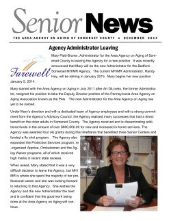 Newsletter - Somerset County Area Agency on Aging