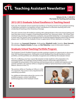 Fall 2013 TA Newsletter - Center for Teaching and Learning