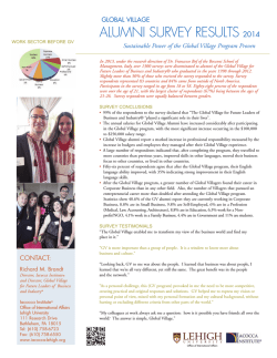 ALUMNI SURVEY RESULTS 2014