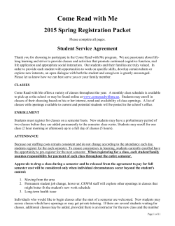 Registration Packet – Spring 2015