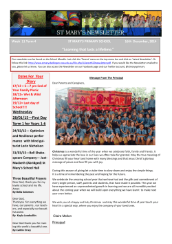 Latest Newsletter - St Mary's Primary School, Bellingen