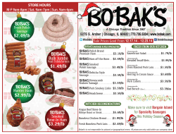 Bobak's Weekly Chicago Sales AD