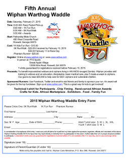 Fifth Annual Wiphan Warthog Waddle