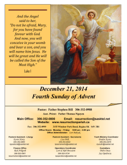 December 21, 2014 Fourth Sunday of Advent