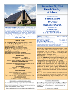 Sunday Bulletin - Sacred Heart of Jesus Church, Shreveport LA