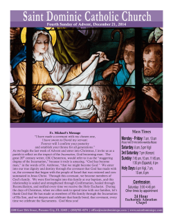 Fourth Sunday of Advent, December 21, 2014 - E