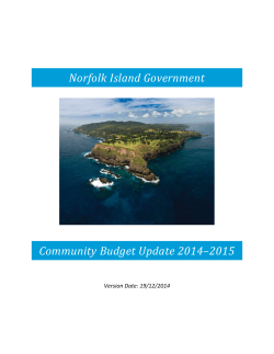 Norfolk Island Government Community Budget Update 2014–2015