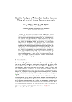 Stability Analysis of Networked Control Systems Using a